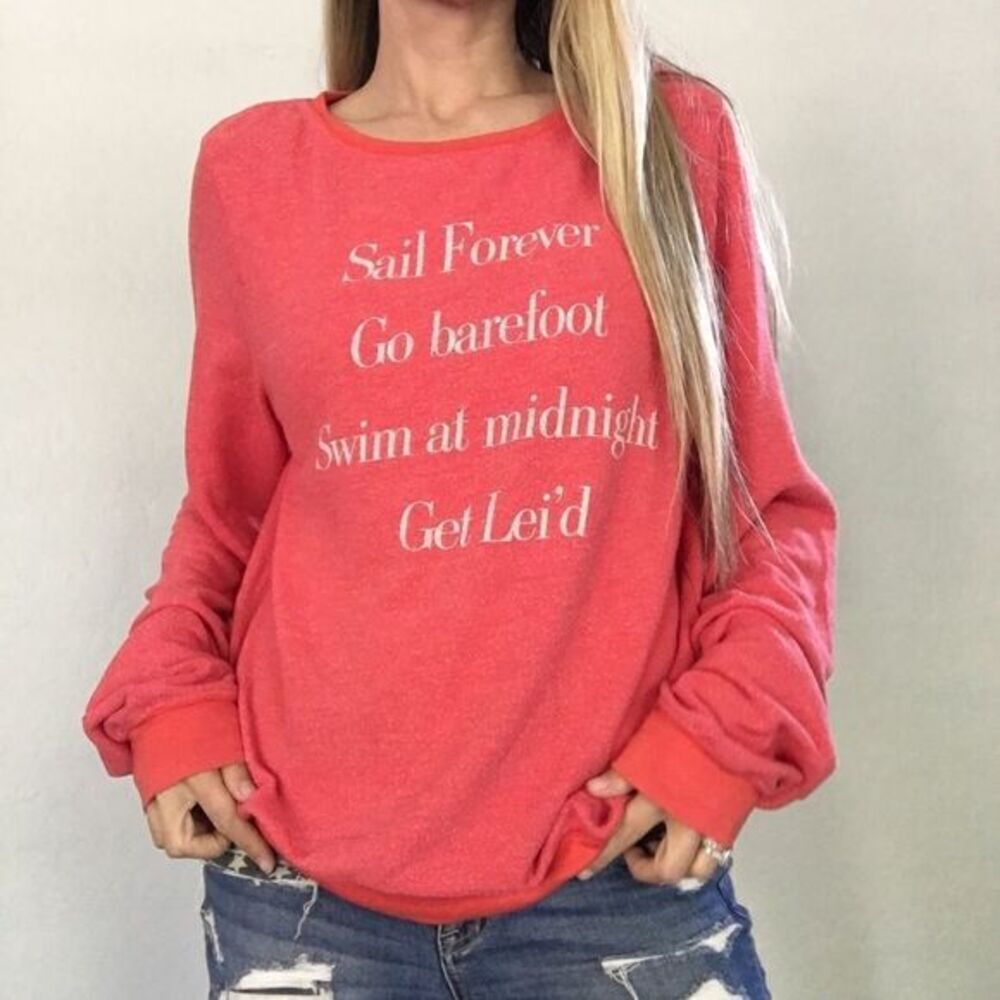 Wildfox Get Lei’d Red Swearshirt M